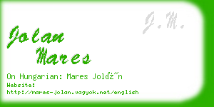 jolan mares business card